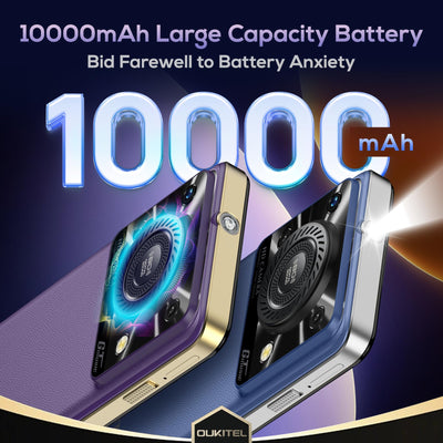 OUKITEL C60 Pro Handy Ohne Vertrag Android 15-24GB+256GB Smartphone Ohne Vertrag 10000mAh 6,88 Zoll 110dB Lautsprecher, 90Hz Display Günstig Handy, Dual SIM Simlockfreie Handys/13MP/NFC/GPS, Violett
