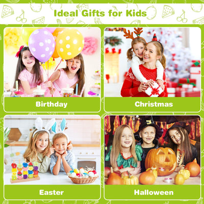 Montessori Spielzeug ab 2 3 4 5 Jahre: Holzspielzeug mit Steckspiel Fädelspiel Bausteinen Motorikspielzeug mit Stapelsteinen Sortierspiel Lernspiele Geschenk für Baby Jungen Mädchen Spielsachen