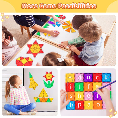 Katiago Magnetische Bausteine, 100PCS Magnetbausteine Set mit 2 Autos STEM Montessori Magnet Spielzeug Kinder für Geschenk ab 3 4 5 6 7 8 Jahre Bauklötze Kinderspielzeug