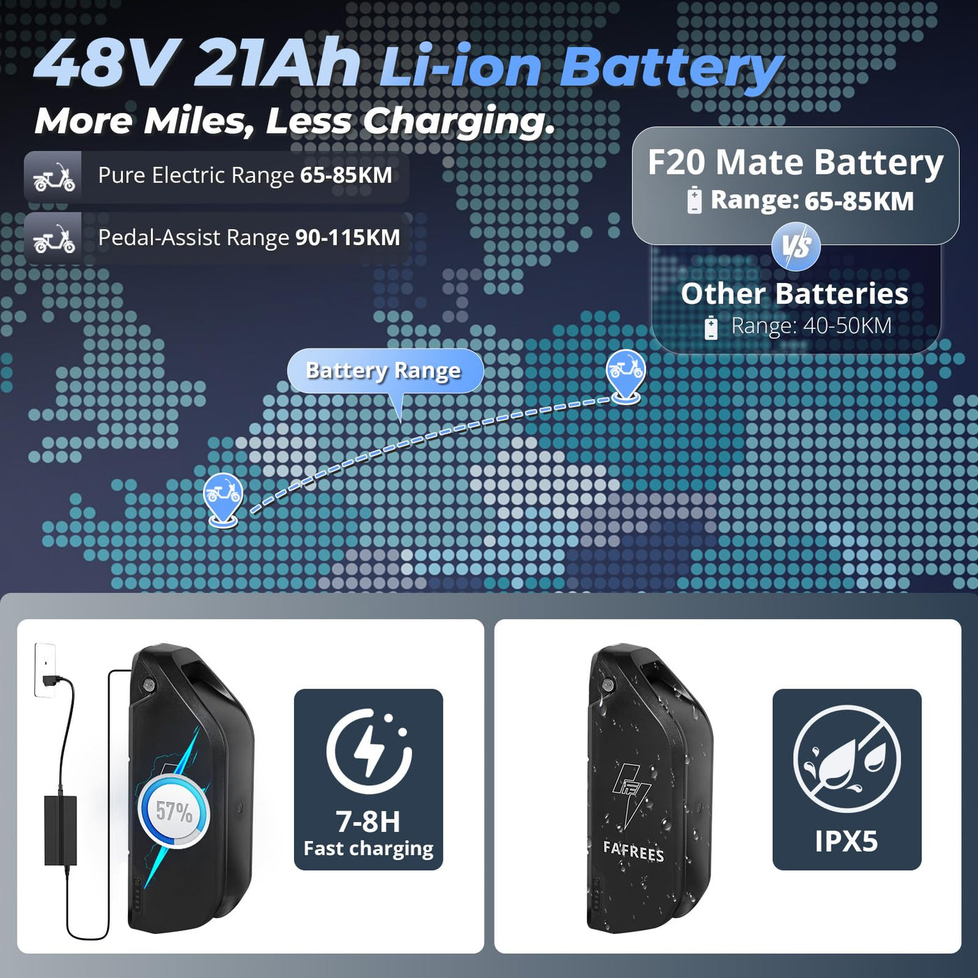 Fafrees 2025 F20 Mate Fat Klapprad E-Bike Dreirad für Erwachsene 20 Zoll 48V 21Ah Akku [ Offiziell ] Elektrofahrrad 65 N.m (Hintere Lastenkorb, Grau)