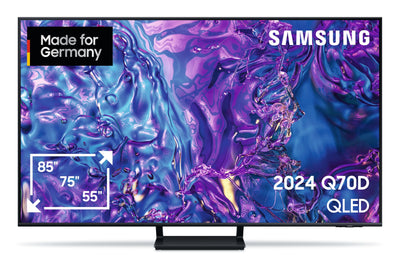 Samsung QLED 4K Q70D Fernseher 65 Zoll, Samsung TV mit AI Quantum Prozessor 4K, 4K AI Upscaling, Samsung Tizen OS, Motion Xcelerator 120 Hz, Smart TV, KI TV, GQ65Q70DATXZG, Deutsches Modell [2024]