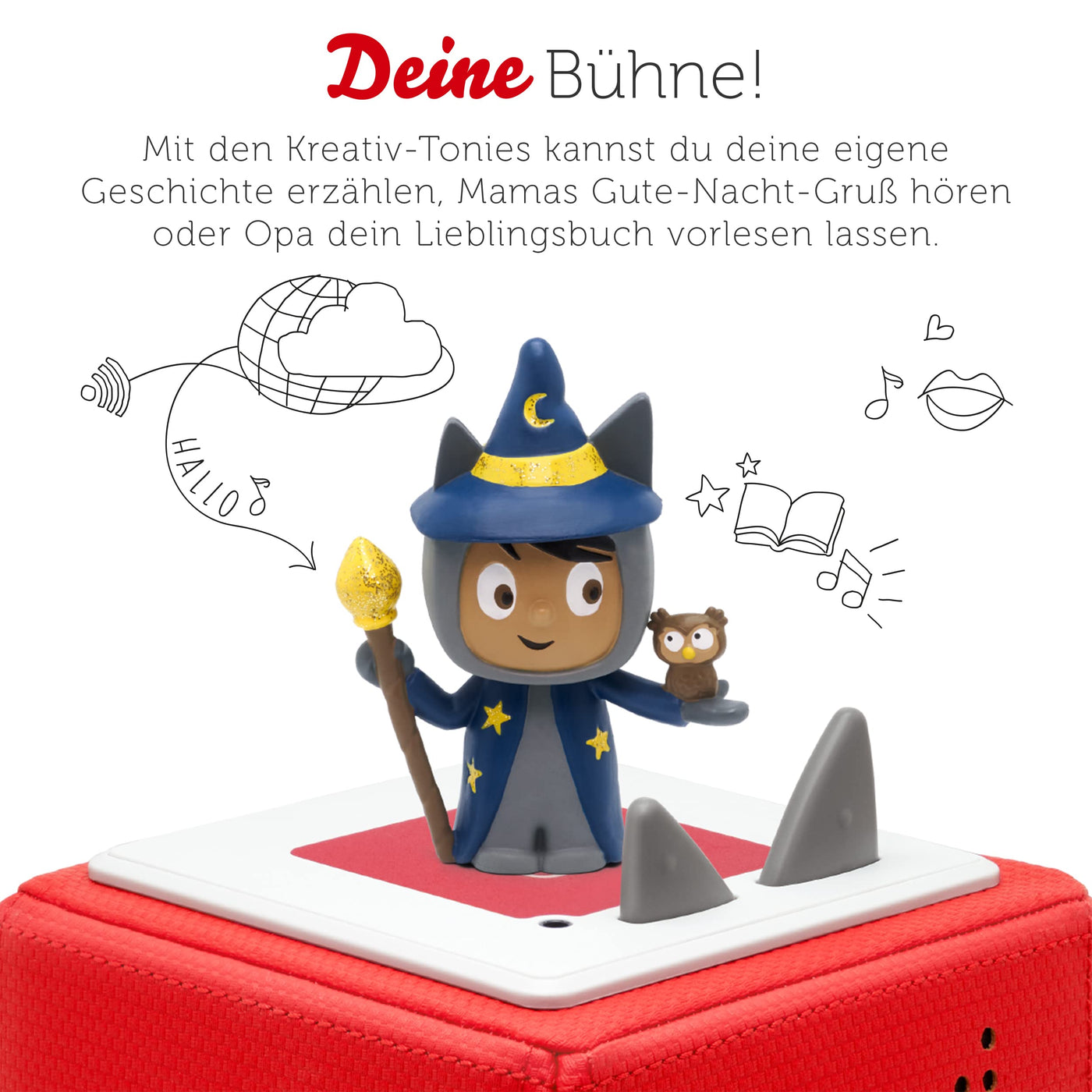 tonies Hörfigur für Toniebox, Kreativ Zauberer, zum Selbstbespielen, 90 Minuten Speicher für eigene Aufnahmen, Musik oder Gute-Nacht-Geschichten, geeignet für Kinder ab 3 Jahren