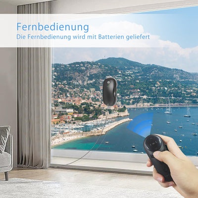 Tosima W2 Fensterputzroboter 3800PA, Fensterputzer Elektrisch- mit Dreifachem Sicherheitssystem, Intelligenter Navigation, Fernbedienung, für Alle Glatten Oberflächen, mit 12 Tüchern （6 Paare）