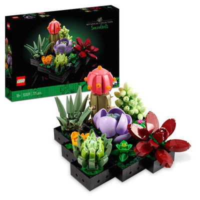 LEGO Botanicals Sukkulenten - Künstliche Blumen Set für Erwachsene - Blumenstrauß Bauset - Kreatives Hobby und Home Deko - Geschenkidee für Frauen & Männer - Botanik Kollektion (9 Pflanzen) 10309