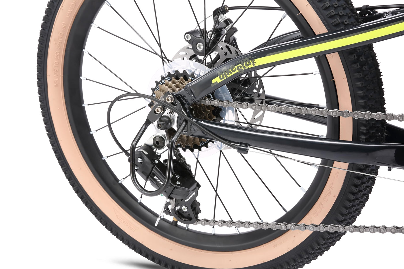 BIKESTAR Alu Mountainbike Jugendfahrrad 20 Zoll ab 6-9 Jahre Hardtail | 7 Gang Shimano Schaltung, Scheibenbremse, Federgabel | Kinder Fahrrad Schwarz Grün | Risikofrei Testen