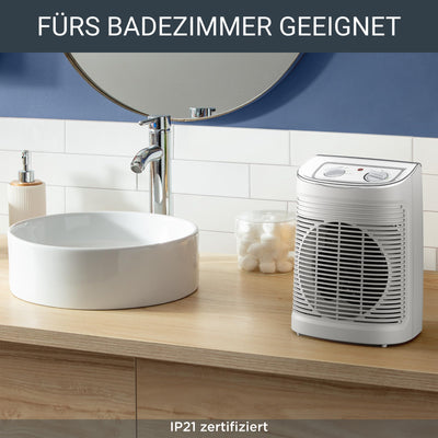 Rowenta Instant Comfort Aqua Heizlüfter, Zwei Heizstufen, Lüfterfunktion, Regulierbarer Energieverbrauch, Leise, Elektroheizung, Hellgrau, SO6510F2, 1200 - 2400w