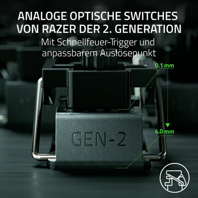 Razer Huntsman V3 Pro - Analoges optisches E-Sport-Keyboard Snap Tap & Rapid Trigger (Schnellfeuer-Modus, Multifunktionaler Drehregler, Doubleshot-PBT-Tastenkappen) DE-Layout | Schwarz