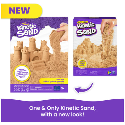Kinetic Sand 2,5 kg - original magischer kinetischer Sand aus Schweden, naturbraun, bekannt aus Kindergärten, ideal für kreatives Indoor-Sandspiel, für Kinder ab 3 Jahren