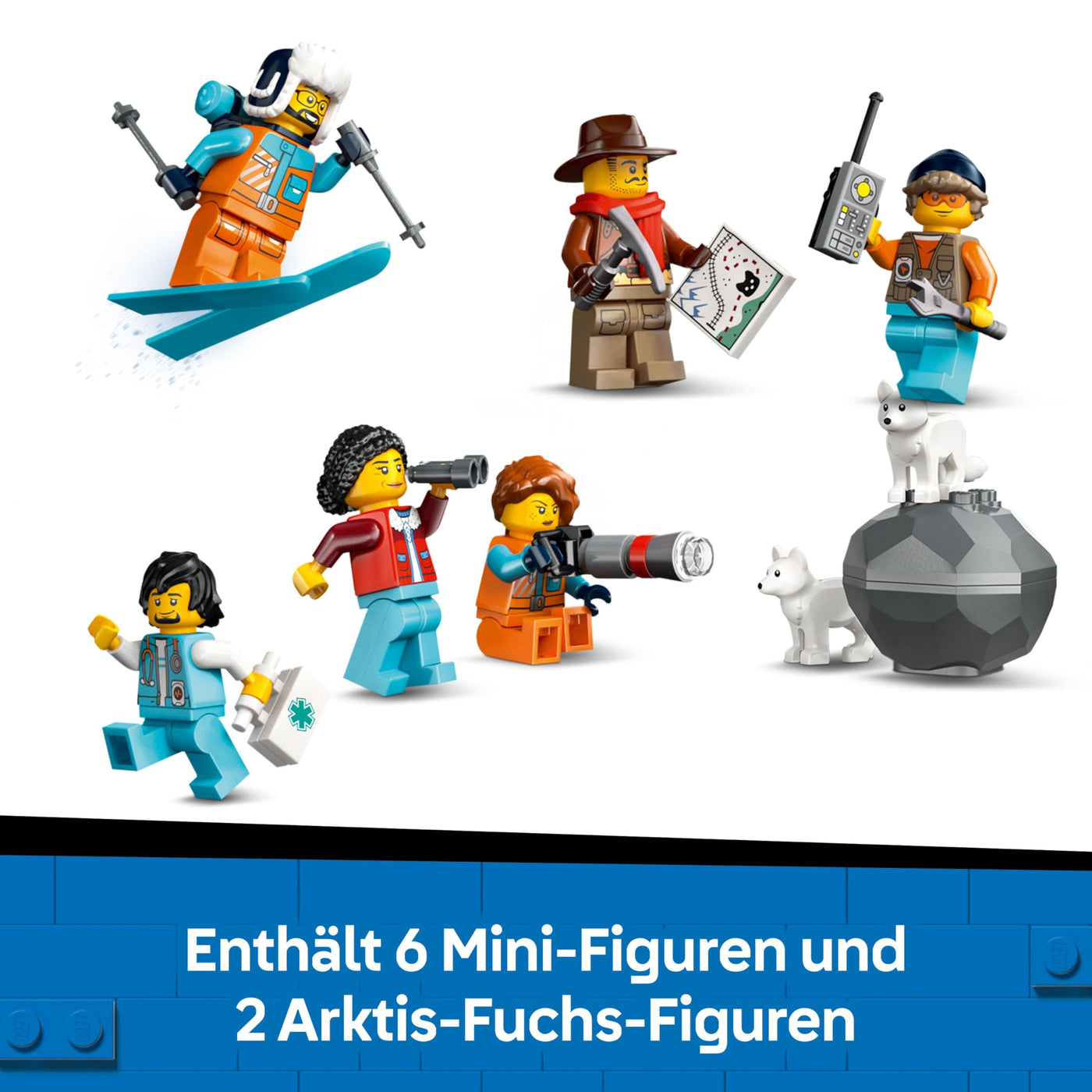 LEGO City Trains Arktis-Polarexpress - Spielzeug mit ferngesteuertem Zug - Schneepflug, 22 Gleissegmente, 6 Minifiguren & Felssturz-Funktion – Geschenk für Jungen & Mädchen ab 7 Jahren - 60470