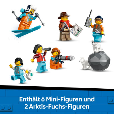 LEGO City Trains Arktis-Polarexpress - Spielzeug mit ferngesteuertem Zug - Schneepflug, 22 Gleissegmente, 6 Minifiguren & Felssturz-Funktion – Geschenk für Jungen & Mädchen ab 7 Jahren - 60470