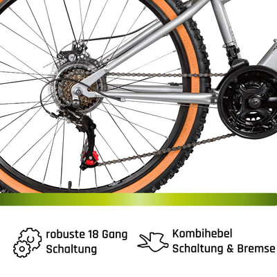 Galano G600 MTB Dirt Bike 26 Zoll für Erwachsene und Jugendliche ab 145 cm Mountainbike mit Federgabel Crossbike 18 Gang Kettenschaltung (raw, 33 cm)