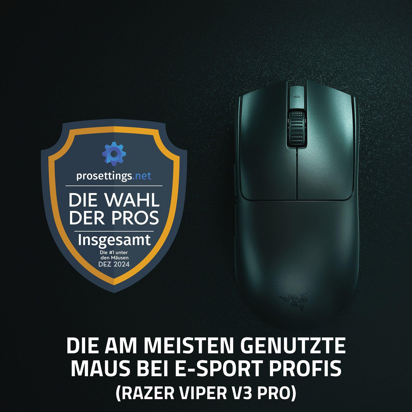 Razer Viper V3 Pro - Ultraleichte kabellose Esports Gaming-Maus (8k Hz HyperPolling, 54g leichtes Design, Focus Pro Sensor 35K DPI, HyperSpeed Wireless, 95 Stunden Akkulaufzeit) Schwarz