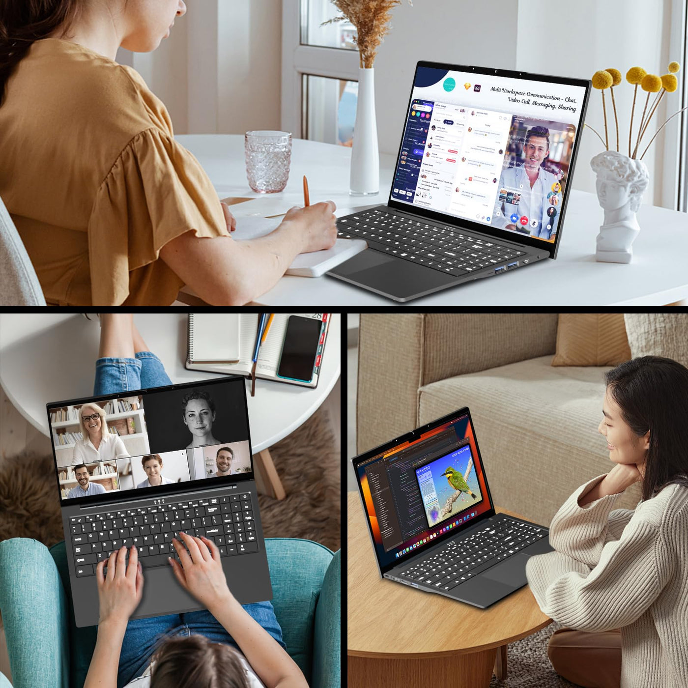 16 Zoll Laptop, Core i5-8210Y-Prozessor, Laptop 16 GB RAM 512GB SSD, Notebook mit 1920x1200 Display, RJ45, Typ-C, USB 3.0, BT5.0, Webcam, Digitale Tastatur mit Hintergrundbeleuchtung PC-Computer