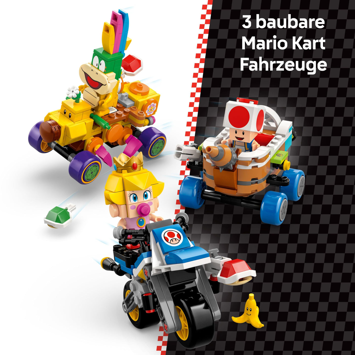 LEGO Super Mario: Mario Kart – Baby Peach & Grand Prix-Set, Nintendo Figuren – Toad, Lakitu, Baby Peach und Lemmy, Geschenk für Jungen, Mädchen und Gamer ab 8 Jahren, Abenteuer Spielzeug 72036