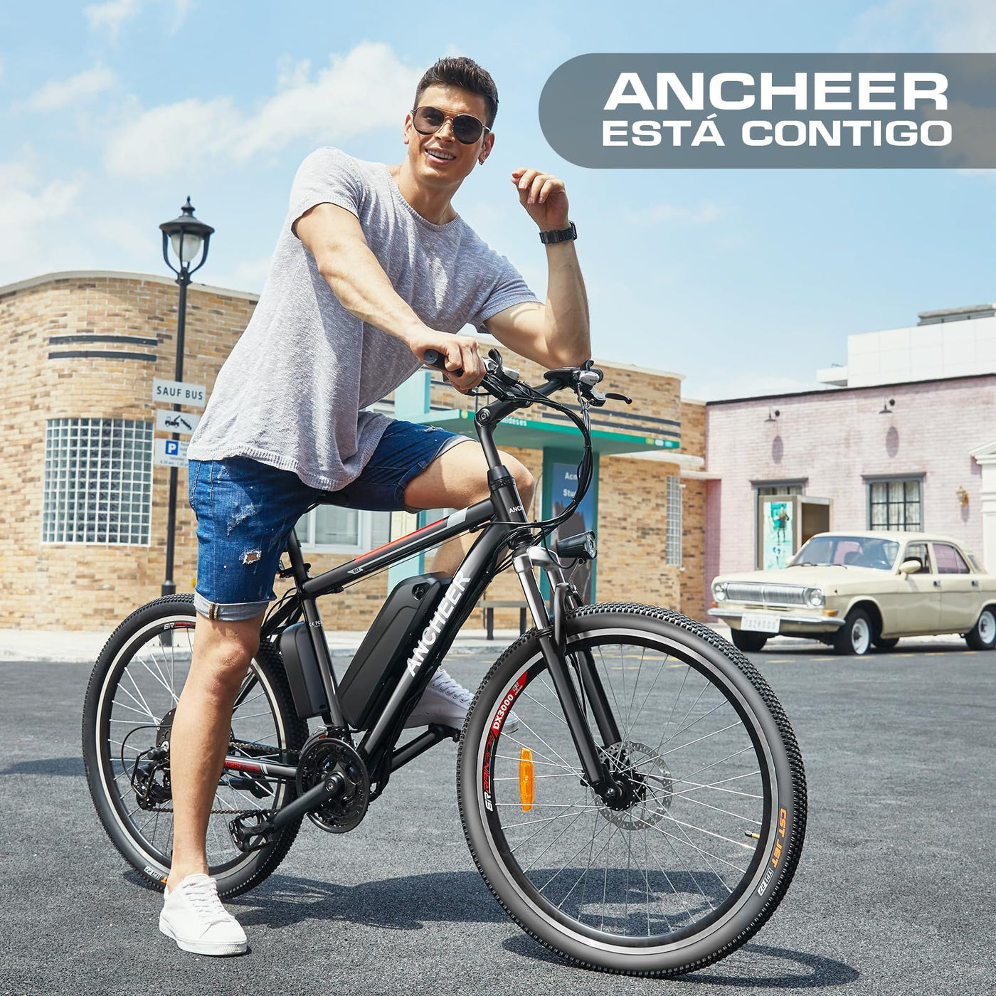 ANCHEER 26 Zoll E-Bike/Mountainbike Herren, Elektrofahrrad/Pedelec mit 36V 10.4Ah Akku | Bis 100KM Reichweite & 21 Gang und 250W Hinterradmotor für 25 km/h
