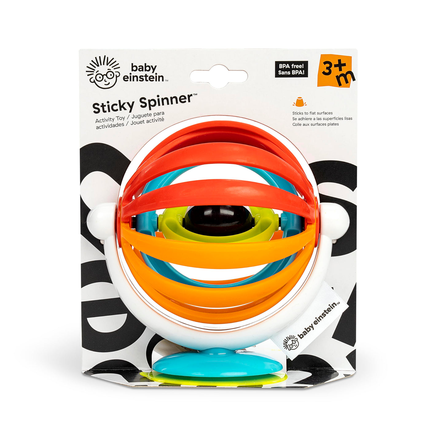 Baby Einstein, Sticky Spinner Spielzeug, perfekt auf Reisen oder für unterwegs, saugfähiger Boden zum Anbringen auf glatten Oberflächen ,1 Stück (1er Pack)