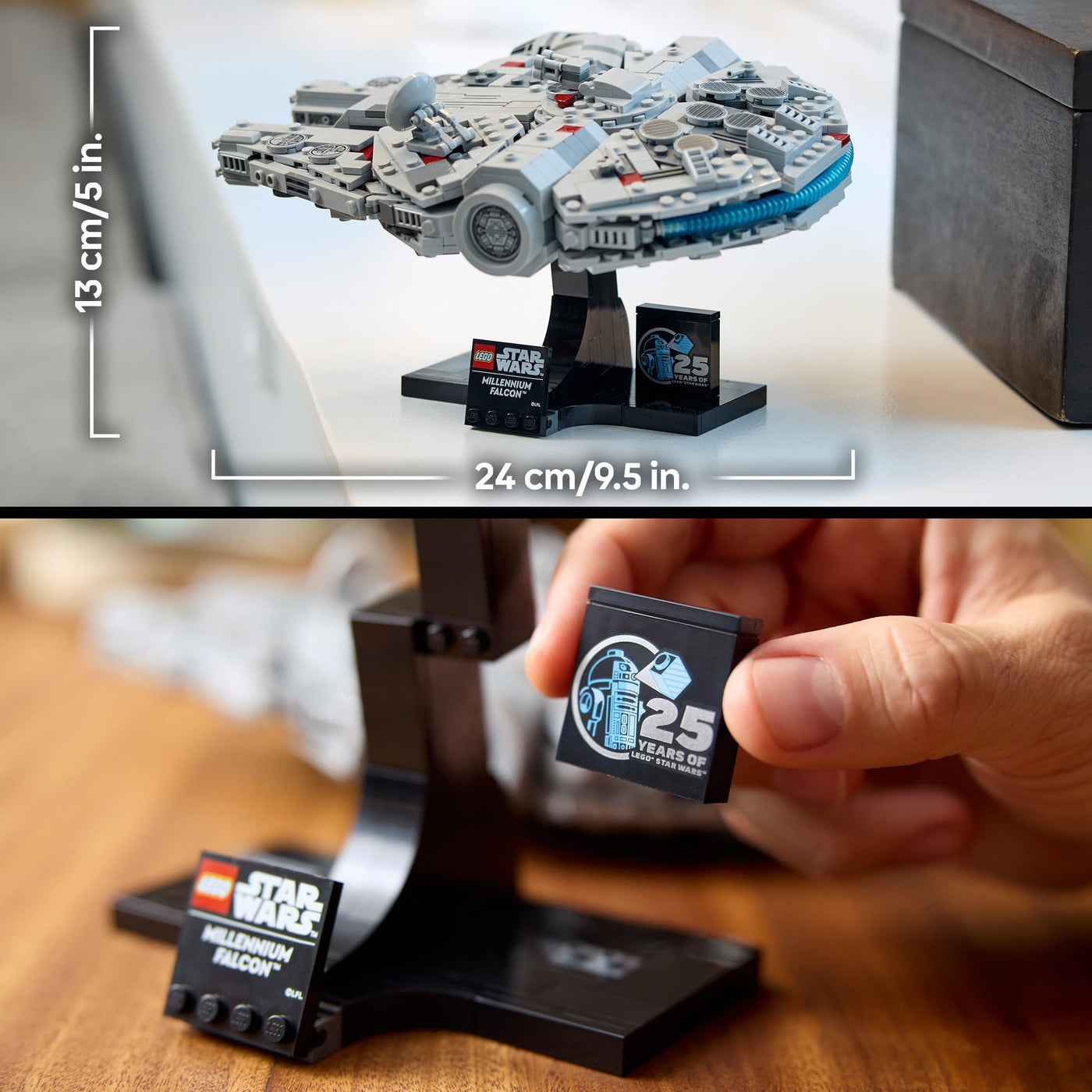 LEGO Star Wars 75375 Millenium Falke – Raumschiff-Modell für Erwachsene mit Display-Ständer und Namensschild als Coole Schreibtischdeko – Geschenk für Fans von Eine Neue Hoffnung