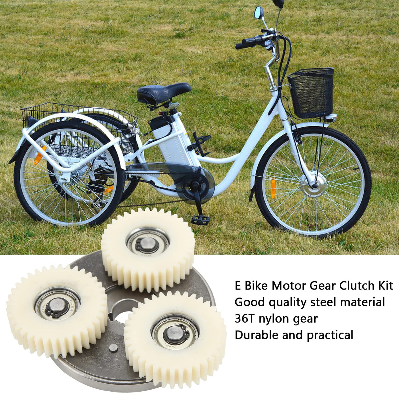 BuyWeek Elektrofahrrad Motor Zahnräder Kupplungssatz, 36T Planetary Nylonzahnräder und 88mm Kupplung, Kompatibel mit Bafang Elektrofahrrad 500W-750W Motor