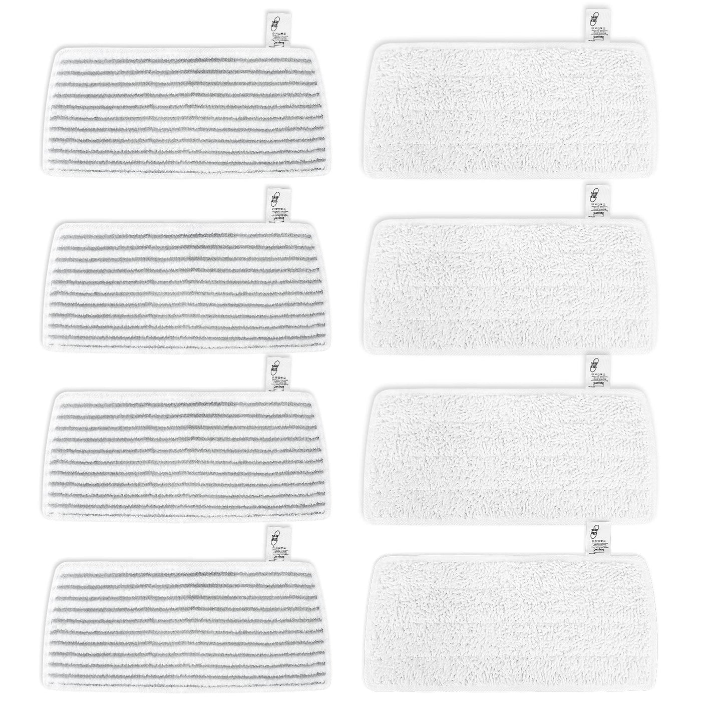 KEEPOW 8 Stück für Vileda Dampfreiniger XXL Ersatzbezüge, Mikrofaser für Vileda Steam PLUS XXL Ersatzbezug, Waschbar Kompatibel Mit Vileda Steam PLUS XXL Dampfreiniger (4 Grau + 4 Weiß)