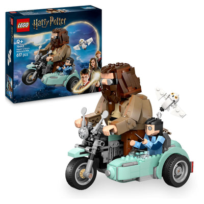 LEGO Harry Potter Hagrids und Harrys Motorradtour – Spielzeug mit Motorrad, Beiwagen & Eule Hedwig – Mit Minifiguren zum Sammeln – Kreatives Geschenk für Mädchen und Jungen ab 9 Jahren – 76443