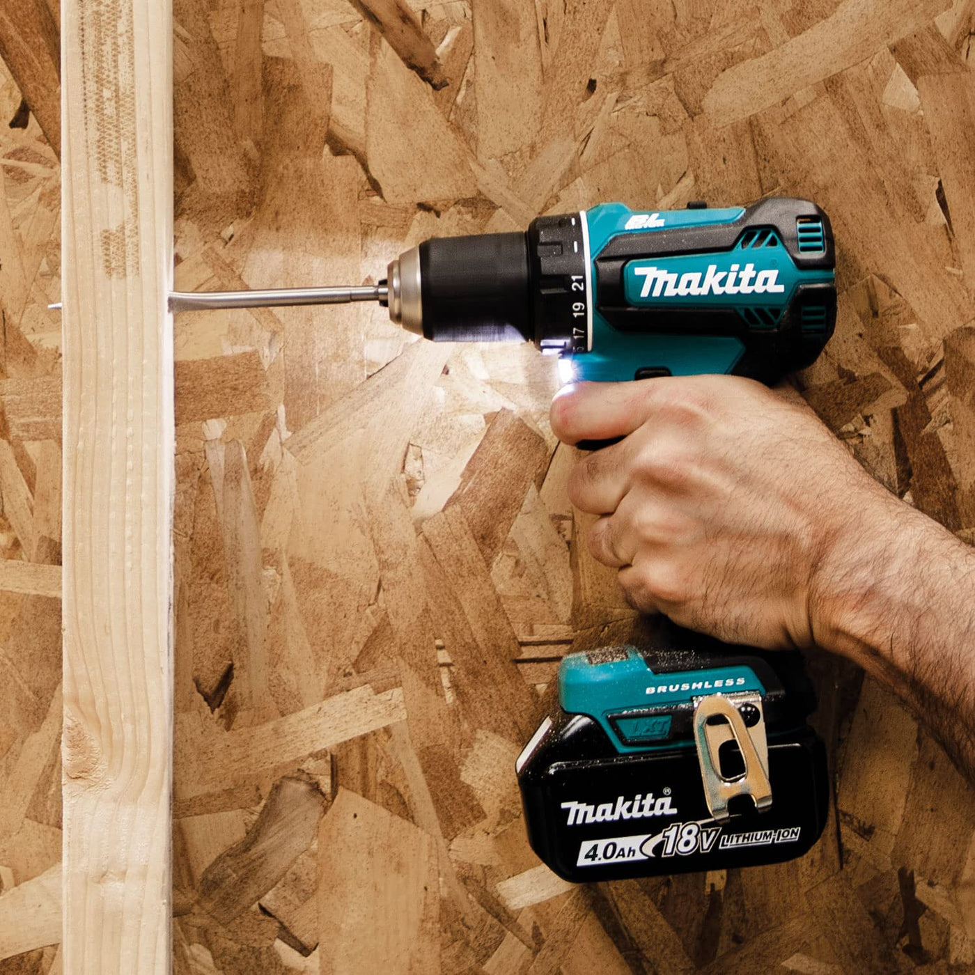 Makita DDF485RTJ Akku-Bohrschrauber 18, 0V, Blau/Silber