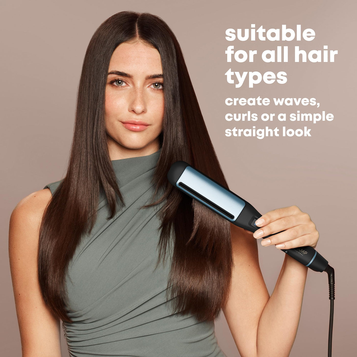 REVAMP Hydro Shield X Shine Keramik-Haarglätter – Lange Platten für schnelles Styling, Glätten, Smart-Sensor-Hitzeschutz, 4 Ionendüsen – Professionelles Haarglätteisen in Salonqualität