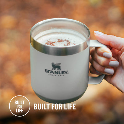 Stanley Classic Legendary Camp Mug Thermobecher 354 ml - Hält 1.5 Stunden Heiß - 3 Stunden Kalt - BPA-Frei - Spülmaschinenfest - Edelstahl Kaffeebecher To Go - Ash