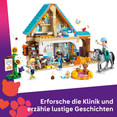 LEGO Friends Tierarztpraxis für Pferde und Haustiere - Pferdespielzeug für Mädchen und Jungen mit 3 Figuren und 5 Tierfiguren - Kreatives Spielset - Geschenk für Kinder ab 7 Jahren 42651