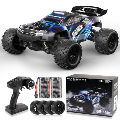 JOYTREKY Ferngesteuertes Auto – 1:18 High-Speed 40 Km/H Rc Auto 2,4 Ghz 4wd All Terrains Offroad Drift Truck Mit Zwei Wiederaufladbaren Batterien FüR LäNgeres Spielen FüR Kinder Und Erwachsene – Blau