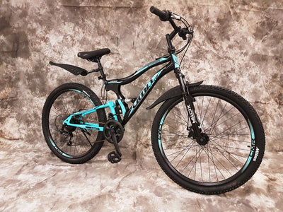 Generisch 24 Zoll MTB Albatros Vollgefedert, 21-Gang Kettenschaltung, Scheibenbremsen NEU 2459-SCHWARZ-TÜRKIS Bitte BEACHTEN AB 138 cm KÖPERGRÖSSE GEEIGNET !!!!!!!