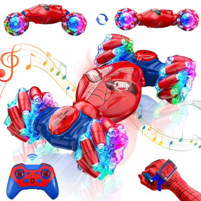 Spider Handsteuerung Ferngesteuertes Auto - 2.4GHz Doppelseitig RC Stunt Auto Spielzeug ab 3 4 5 6 7 8 9 10 Jahre Jungen, 360°Drehung RC Drift Autos mit Licht, Kinder Weihnachten Geburtstag Geschenke