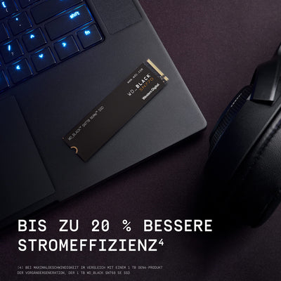 WD_BLACK SN770 NVMe SSD 2 TB (High-Performance, Gaming, PCIe Gen4, M.2 2280, Lesen 5.150 MB/s, Schreiben 4.850 MB/s) Schwarz