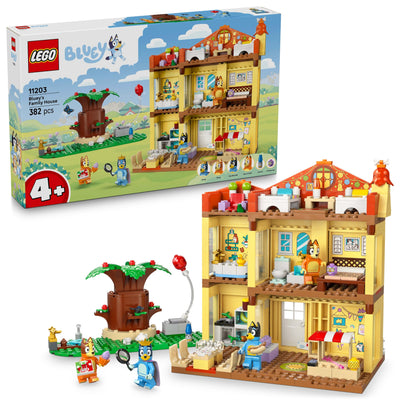 LEGO Bluey: Bluey's Family House Toy - Modular Playset with Multiple Rooms, a Garden, 4 Minifigures & Fun Accessories - Birthday Gift for 4+ Year Old Girls & Boys or TV Show Fans - 11203