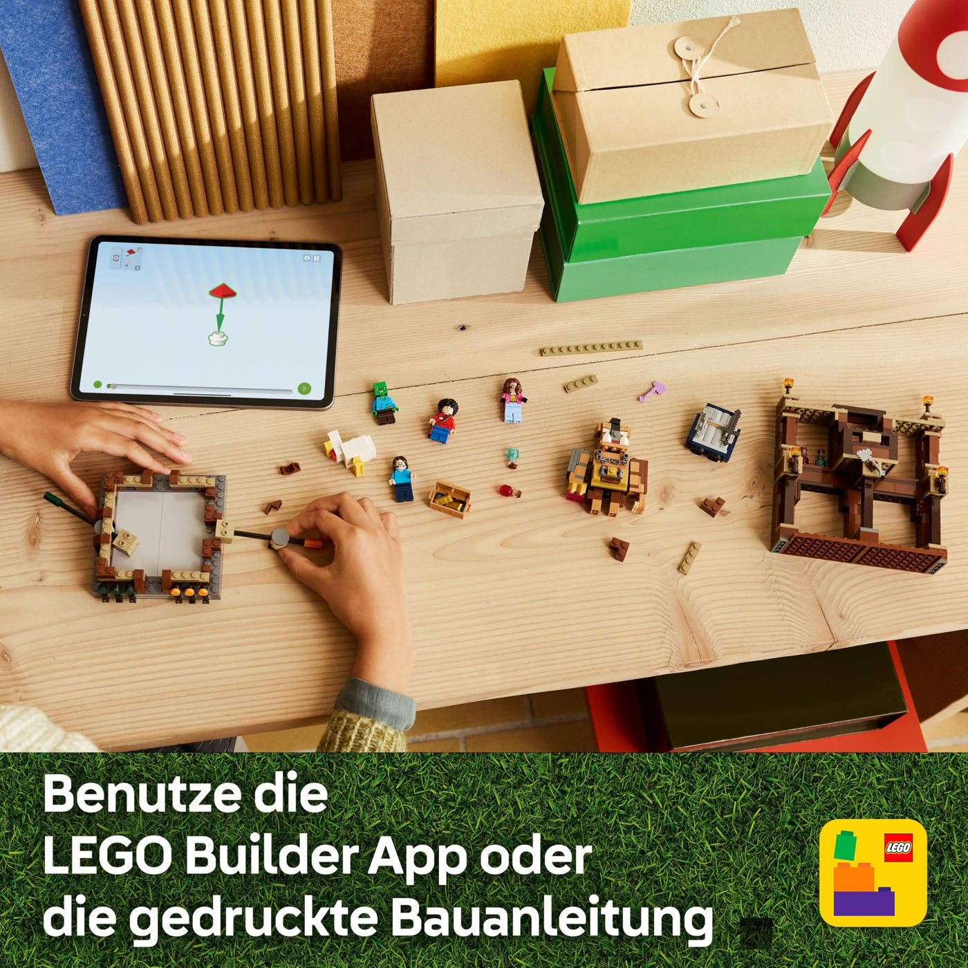 LEGO Minecraft Waldanwesen mit Boxring - Interaktives Gaming Spielzeug- Baby-Zombie, Steve, Garret und Henry Minifiguren - Gamer Geschenk für Jungen, Mädchen und Videospiel Fans ab 10 Jahren - 21272