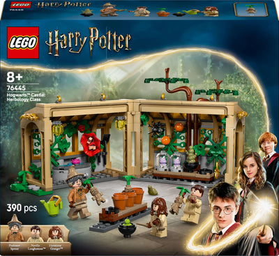 LEGO Harry Potter Schloss Hogwarts: Kräuterkundeunterricht – Spielset mit Neville Longbottom, Hermine Granger, Professor Sprout, 3 Alraunen und Gewächshaus – Geschenk für Kinder ab 8 Jahren – 76445