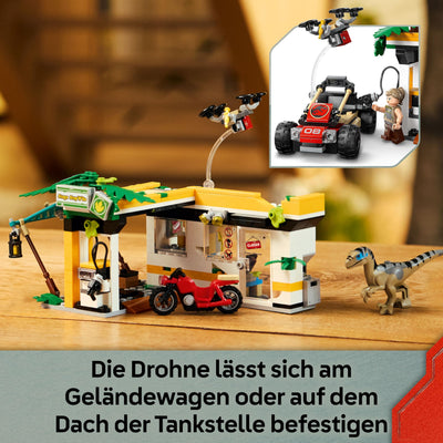 LEGO Jurassic World Raptor & Titanosaurus: Große Fährtensuche – 2 Spielzeug Dinosaurier Figuren, EIN Geländewagen, EIN Motorrad und 3 Minifiguren – Geschenk für Jungen und Mädchen ab 7 Jahren – 76973