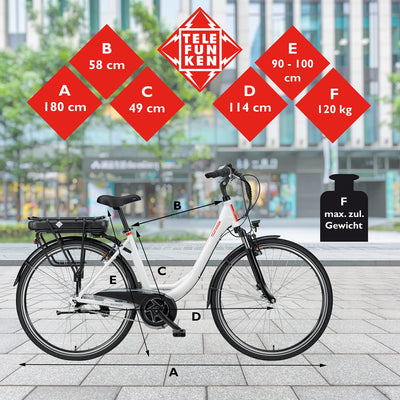 TELEFUNKEN E-Bike Damen 28 Zoll, Elektrofahrrad Alu mit 7-Gang Nabenschaltung - Pedelec Citybike, Mittelmotor 250W & 13Ah / 36V Lithium-Ionen-Akku, RC890 Multitalent