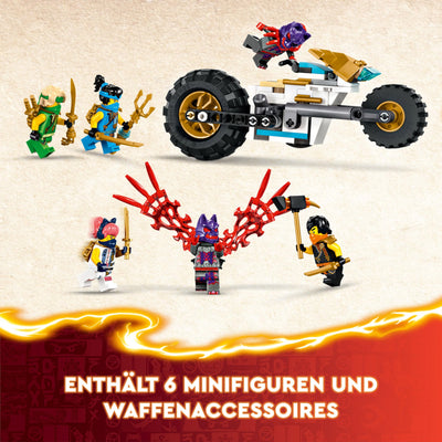 LEGO NINJAGO Kombi-Raupe des Ninja-Teams, 4-in-1-Set mit Gleiter, Rennauto und 2 Motorrädern und 6 Minifiguren, Geschenk für Jungen und Mädchen, Ninja-Spielzeug 71820