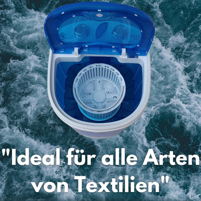 Steinborg Mini Waschmaschine mit Schleuder | Waschautomat bis 3 KG | Reisewaschmaschine | Miniwaschmaschine | Camping Mobile Waschmaschine | Toploader | (1 Kammer)