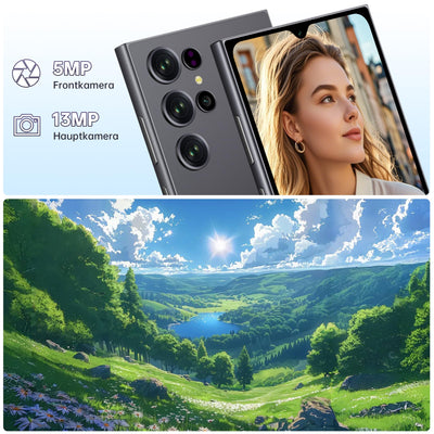 OUKITEL C61 Pro Android 15 Handy Ohne Vertrag, 24GB+256GB/1TB Smartphone Ohne Vertrag, 6,88" HD+ 90Hz Bildschirm 5150mAh Handy, 13MP+5MP Kamera, 4G Dual SIM Smartphone, NFC/Fingerabdruck/Face ID/OTG