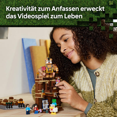 LEGO Minecraft Waldanwesen mit Boxring - Interaktives Gaming Spielzeug- Baby-Zombie, Steve, Garret und Henry Minifiguren - Gamer Geschenk für Jungen, Mädchen und Videospiel Fans ab 10 Jahren - 21272