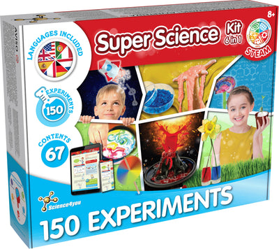 Science4you Super Experimentierkasten ab 8 Jahre - 150 Experimente für Kinder ab 8: Chemiebaukasten, Vulkan Experiment, Schleim Selber Machen, Pflanzen Kinder - Wissenschaft Lernspiele ab 8-12 Jahre