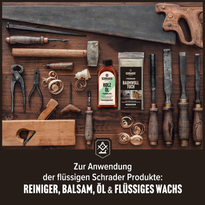 Schrader Premium Baumwolltuch - Poliertuch für alle Oberflächen, Möbel, Kleidung, Leder, Holz - cremefarben - 25x33cm - 3 Stück