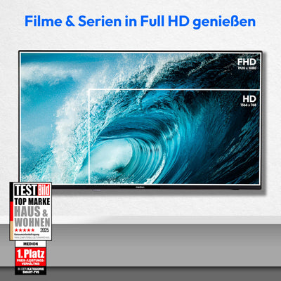 MEDION 100,3 cm (40 Zoll) Full HD Fernseher (Smart-TV, HDR, VIDAA Store, Netflix, Prime Video, Disney+, DAZN, Paramount+, HbbTV, PVR, Bluetooth, MD 840101)