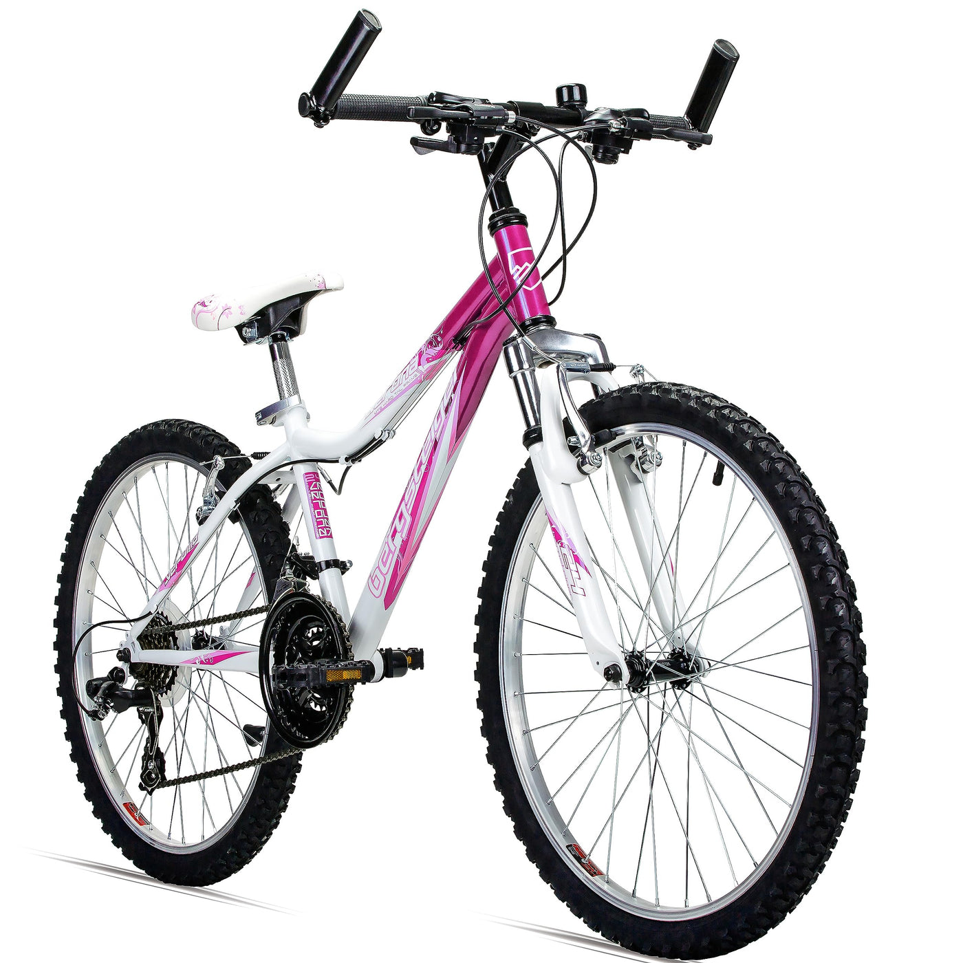 Bergsteiger Verona 24 Zoll Kinderfahrrad, geeignet für 8, 9, 10, 11 Jahre, 18 Gang-Schaltung, Mountainbike mit Gabel-Federung, Mädchen-Fahrrad