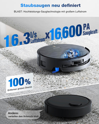 ECOVACS DEEBOT X9 PRO Omni Saugroboter mit Wischfunktion, 16.600 Pa, OZMO Roller, ZeroTangle 3.0,TruEdge 2.0, Heißwasser-Moppwäsche, Heißlufttrocknung, All-in-One Omni Station, YIKO-GPT
