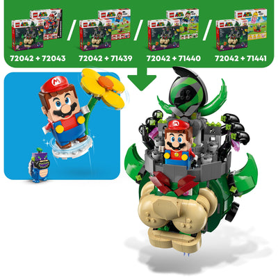 LEGO Super Mario Prinz Florian & Schloss Bowser - Interaktives Spielzeug mit 4 Figuren - Pinker Yoshi & Stand zum Spielen & Ausstellen - Gamer Geschenk für Jungen & Mädchen ab 9 Jahren - 72042