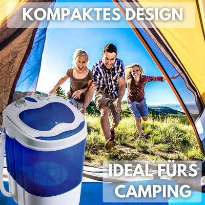 Steinborg Mini Waschmaschine mit Schleuder | Waschautomat bis 3 KG | Reisewaschmaschine | Miniwaschmaschine | Camping Mobile Waschmaschine | Toploader | (1 Kammer)