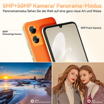 OUKITEL Smartphone Ohne Vertrag C33 Android 13 Handy Günstig, 256GB Smartphone (2TB Erweiterbar) 4G Handy 6.8 Zoll Großes Display, 50MP Kamera Face ID/Fingerabdruck/Dreifache SIM/GPS