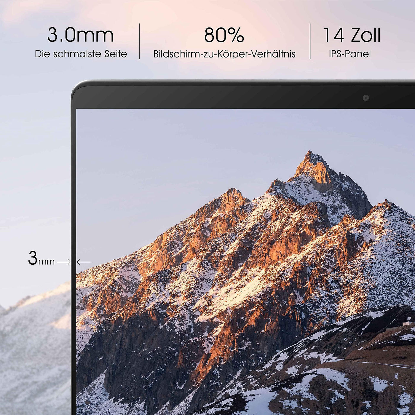 LincPlus P4 14 Zoll Laptop Netbook Intel Core i3 Prozessor 8GB RAM 128GB SSD Full HD Notebook mit QWERTZ Deutscher Tastatur, Windows 10 Home